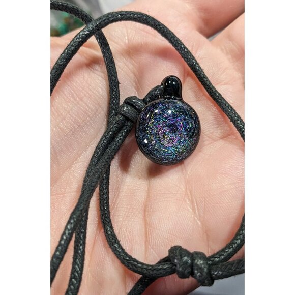 Whimsical Galaxy Dichroic Glass Pendant Necklace - Picture 7 of 8